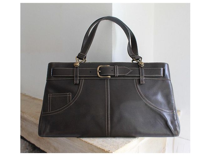 Borsa a Mano Jeans Pocket in Pelle Marrone di Dior - vista 2