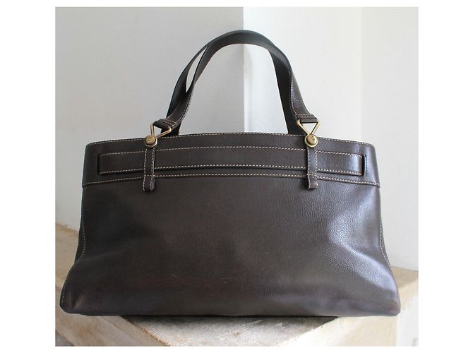 Borsa a Mano Jeans Pocket in Pelle Marrone di Dior - vista 4