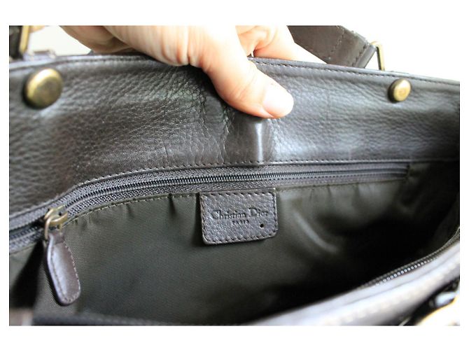 Borsa a Mano Jeans Pocket in Pelle Marrone di Dior - vista 5