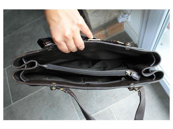 Borsa a Mano Jeans Pocket in Pelle Marrone di Dior - vista 7