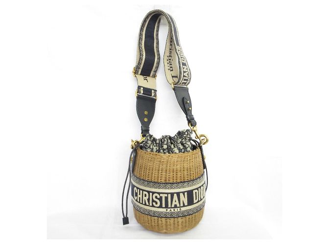 Borsa a Spalla in Vimini Oblique Christian Dior Blu navy - vista 3