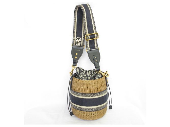 Borsa a Spalla in Vimini Oblique Christian Dior Blu navy - vista 4