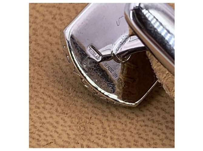 Gemelli in argento sterling 925 con smalto blu Bulgari e pochette - vista 6