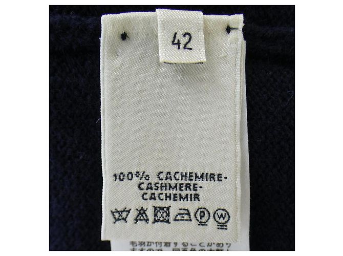 Cárdigan largo de cachemira Hermès Azul Azul marino - vista 3