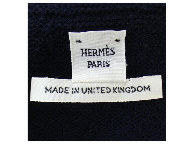 Cárdigan largo de cachemira Hermès Azul Azul marino - vista 4