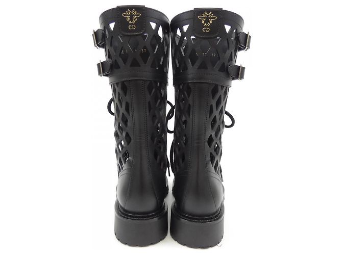 Botas Largas de Piel de Ternera Christian Dior Negro - vista 5