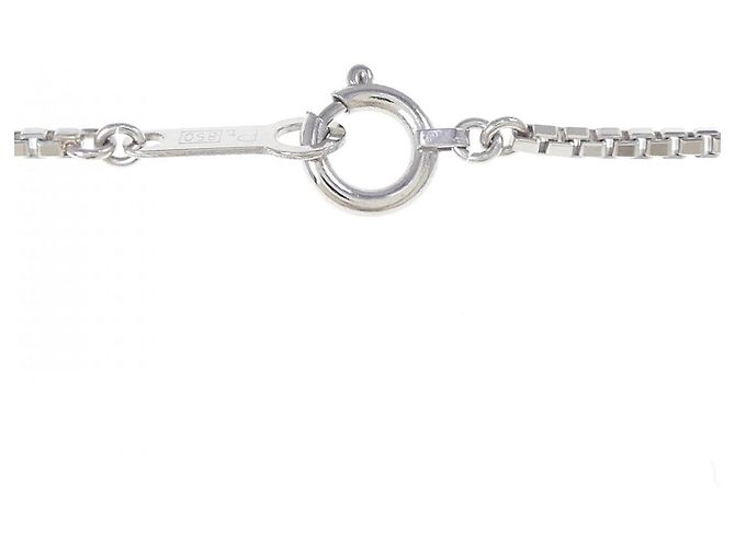 Autre Marque Platinum Emerald Diamond Necklace Silvery - view 5