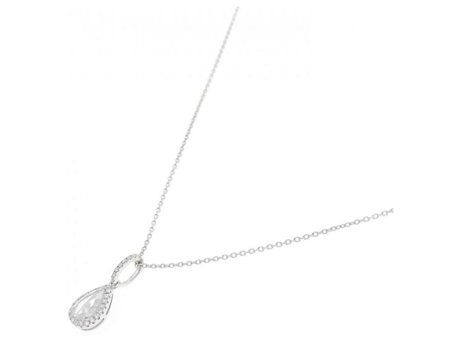 Autre Marque Au750 Diamond Necklace Silvery - view 2