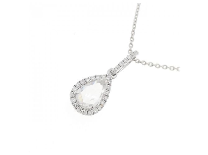 Autre Marque Au750 Diamond Necklace Silvery - view 3