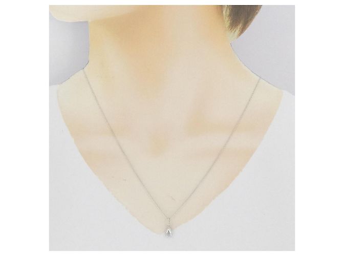 Autre Marque Au750 Diamond Necklace Silvery - view 4