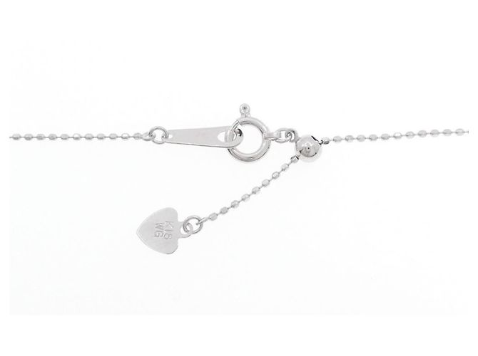 Autre Marque Au750 White Gold Flower Diamond Necklace Silvery - view 5
