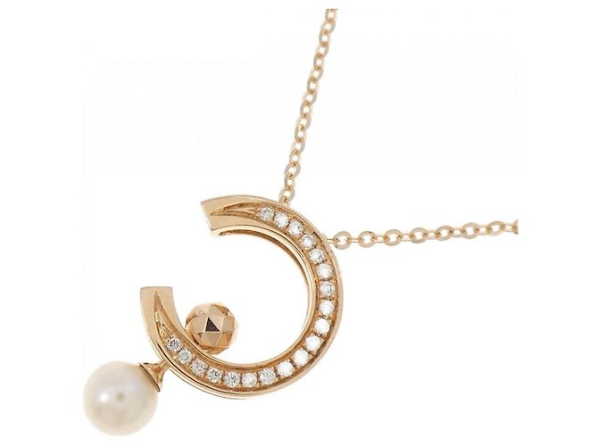 Autre Marque Collana in perle d'acqua dolce in oro rosa 750 con diamanti - vista 3