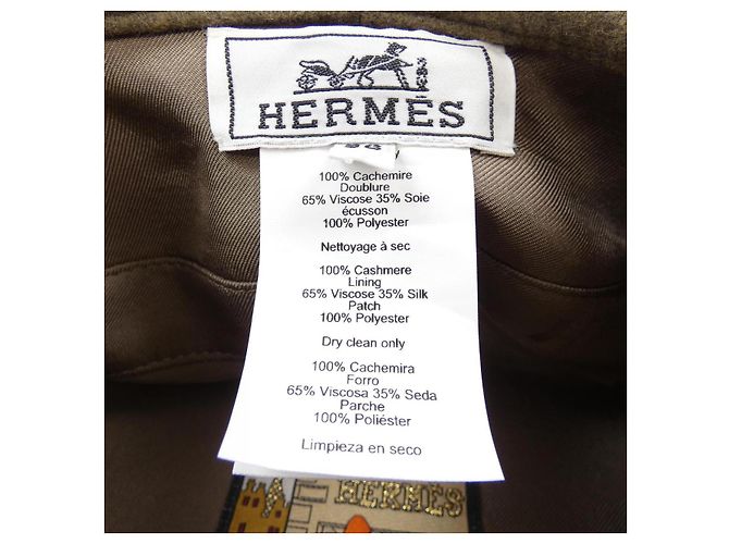 Hermès Cappello in cashmere Hermes H222023N Beige - vista 3