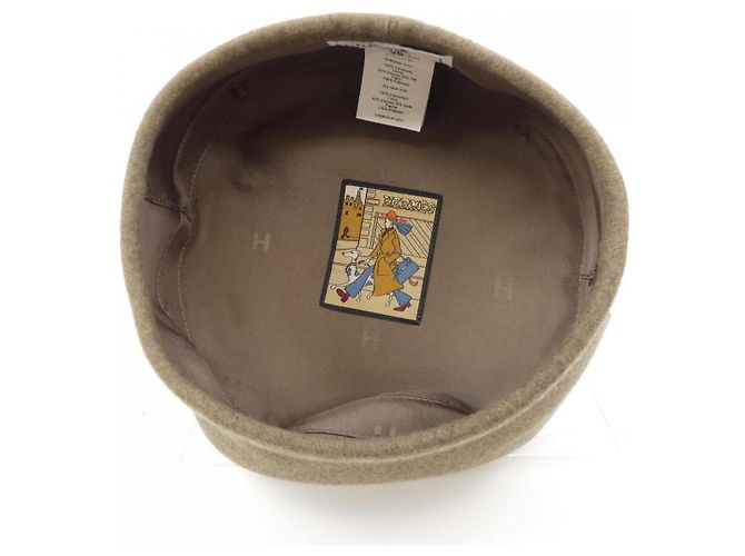 Hermès Cappello in cashmere Hermes H222023N Beige - vista 5