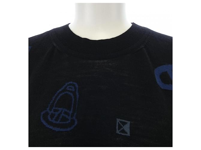 Hermès Top de punto Hermes Negro Azul - vista 5