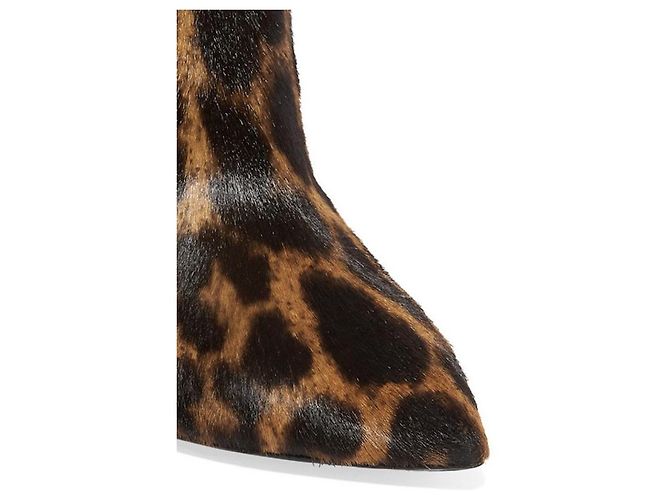 Botas Saint Laurent Niki de potro con estampado de leopardo Negro Beige Marrón oscuro - vista 13