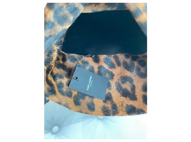 Botas Saint Laurent Niki de potro con estampado de leopardo Negro Beige Marrón oscuro - vista 8