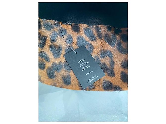 Botas Saint Laurent Niki de potro con estampado de leopardo Negro Beige Marrón oscuro - vista 9