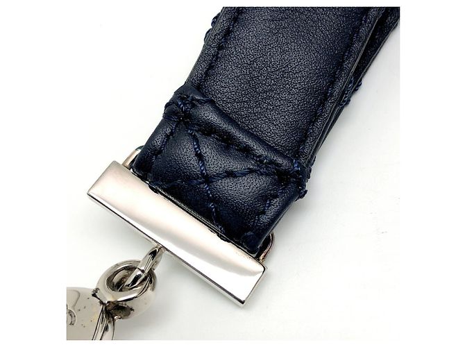 Portachiavi Chanel Matelassé Blu Navy - vista 8