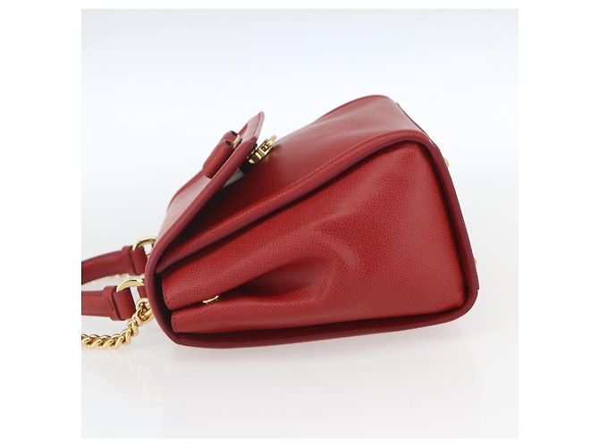 Salvatore Ferragamo Carrie Vara Saffiano Leather Small Rosso - vista 3