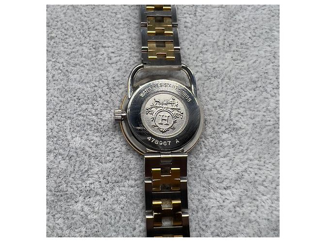 Hermès Hermes Arceau Quarz Uhr aus Edelstahl Silber Golden - Ansicht 10