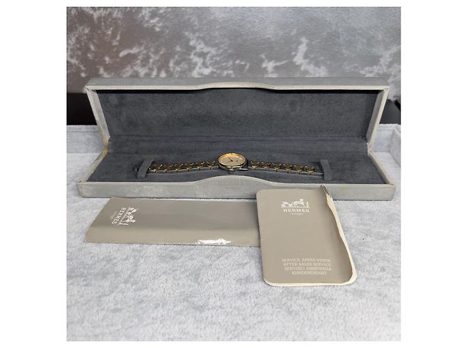 Hermès Hermes Arceau Quarz Uhr aus Edelstahl Silber Golden - Ansicht 2