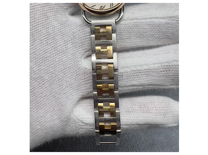 Hermès Hermes Arceau Quarz Uhr aus Edelstahl Silber Golden - Ansicht 6