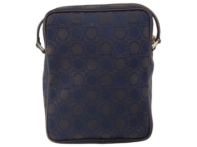 Borsa a Spalla Gancini in Nylon Salvatore Ferragamo Blu navy - vista 2