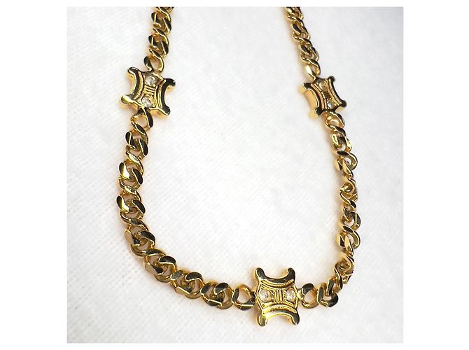 Bracciale Triomphe in tono oro con strass di Céline D'oro - vista 3