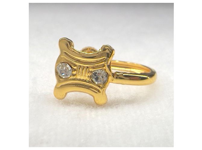Orecchini Triomphe in tono oro con strass Céline D'oro - vista 2