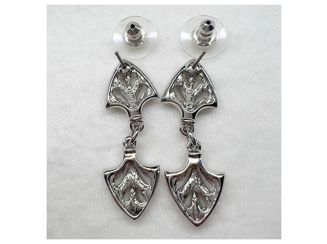 Orecchini Art Deco in argento Christian Dior rari con strass - vista 4