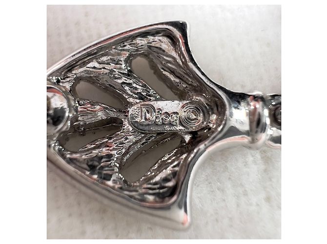Orecchini Art Deco in argento Christian Dior rari con strass - vista 5