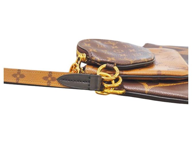 LOUIS VUITTON Pochette Trio Monogramma Gigante Inverso Marrone - vista 4