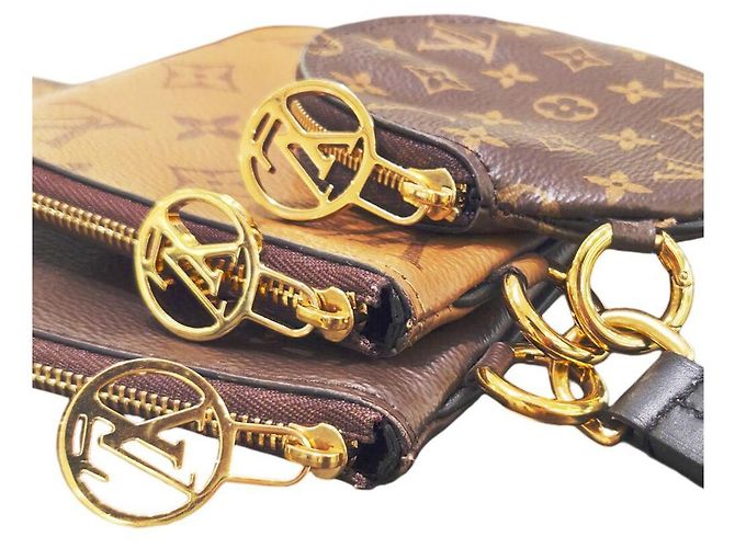 LOUIS VUITTON Pochette Trio Monogramma Gigante Inverso Marrone - vista 7
