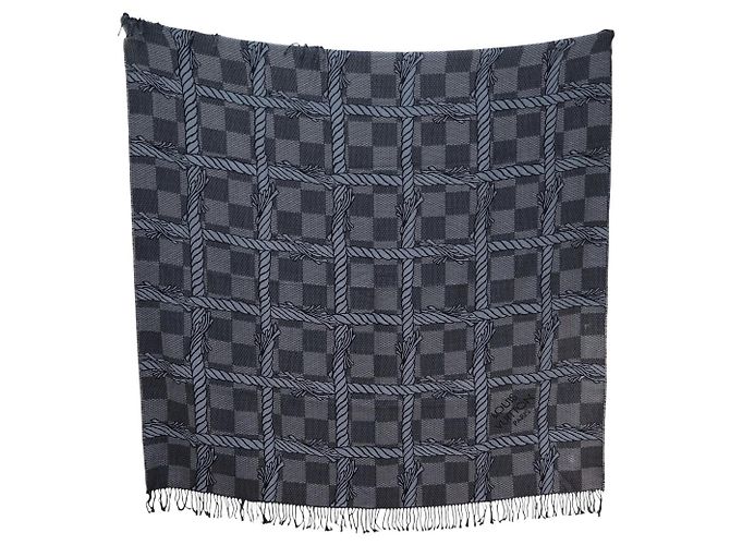 NUOVA COPERTA LOUIS VUITTON X CHRISTOPHER NEMETH DAMIER ROPE R2248 IN LANA Grigio - vista 2