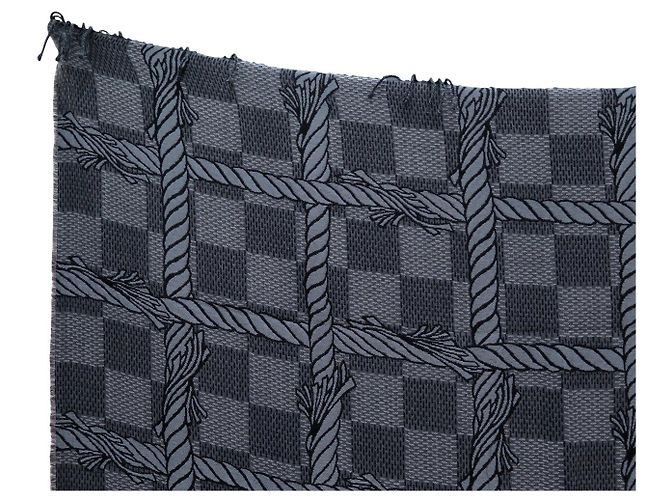 NUOVA COPERTA LOUIS VUITTON X CHRISTOPHER NEMETH DAMIER ROPE R2248 IN LANA Grigio - vista 3