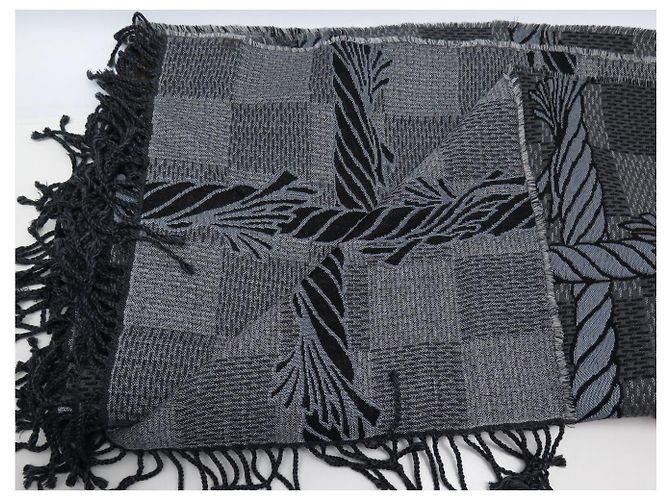 NUOVA COPERTA LOUIS VUITTON X CHRISTOPHER NEMETH DAMIER ROPE R2248 IN LANA Grigio - vista 8