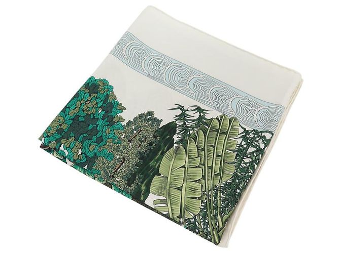 Hermès FULAR HERMES LE LEGGENDE DELL'ALBERO ANNIE FAIVRE QUADRATO 90 IN SETA Crudo - vista 10