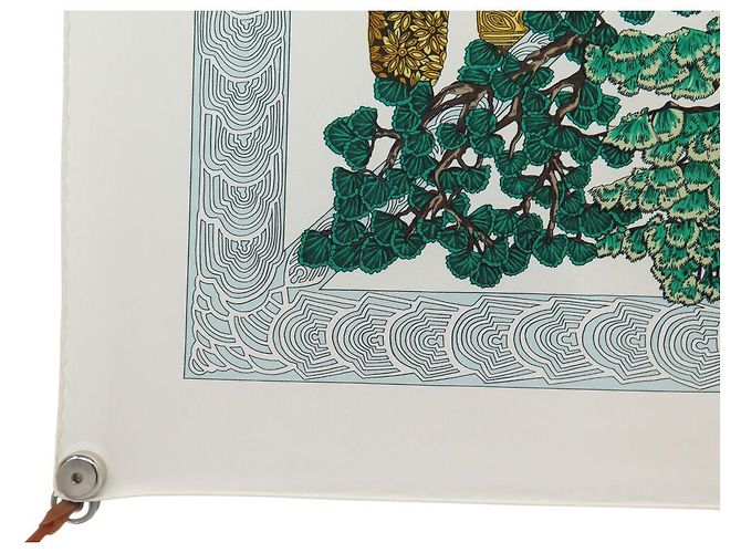 Hermès FULAR HERMES LE LEGGENDE DELL'ALBERO ANNIE FAIVRE QUADRATO 90 IN SETA Crudo - vista 5