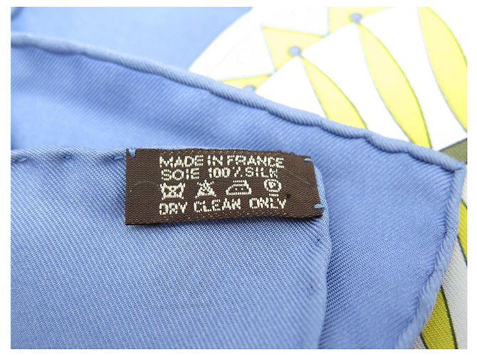Aline Hermès FULAR HERMES LA VITA DEL GRAN NORD HONORE 90 CM SETA BLU - vista 12