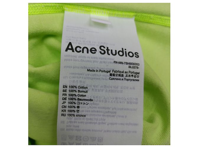 Vestido T-shirt Erin Stamp de Acne Studios en algodón verde neón - vista 2