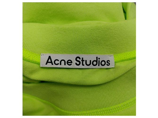 Vestido T-shirt Erin Stamp de Acne Studios en algodón verde neón - vista 3