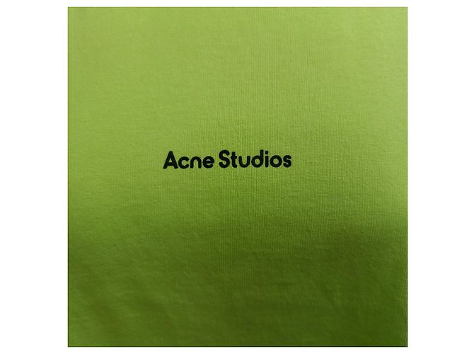 Vestido T-shirt Erin Stamp de Acne Studios en algodón verde neón - vista 4