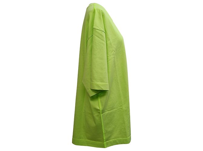Vestido T-shirt Erin Stamp de Acne Studios en algodón verde neón - vista 5