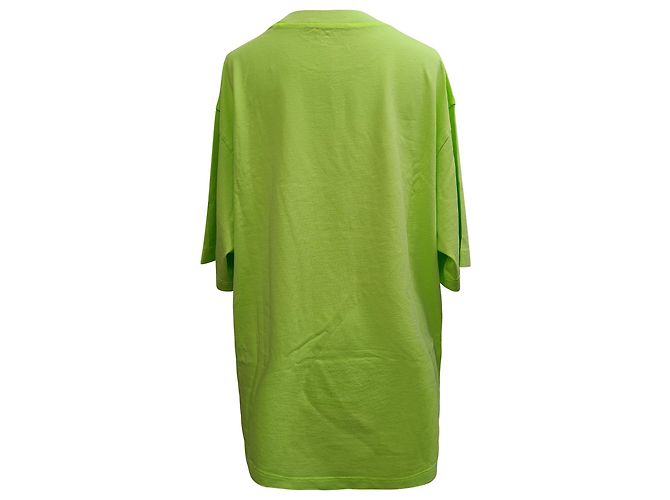 Vestido T-shirt Erin Stamp de Acne Studios en algodón verde neón - vista 6