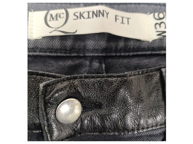 Jeans slim strappati a vita media in cotone nero Alexander Mcqueen - vista 4