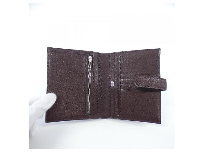Portafoglio Compact Chevre Béarn di Hermès Marrone - vista 7