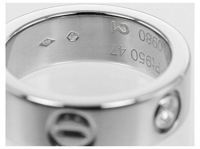 Cartier Love Classic Ring aus Pt950-Platin mit Diamanten, Größe 7 Silber Metallisch - Ansicht 4