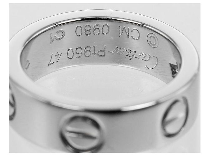 Cartier Love Classic Ring aus Pt950-Platin mit Diamanten, Größe 7 Silber Metallisch - Ansicht 5