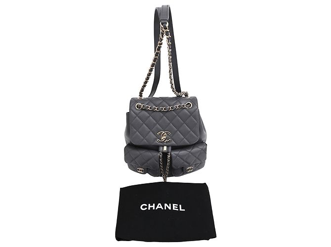 Timeless Chanel Medium Duma Backpack in Grey Leather - view 11